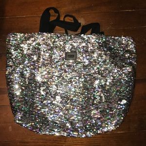 Victoria’s Secret PINK sequin tote bag.